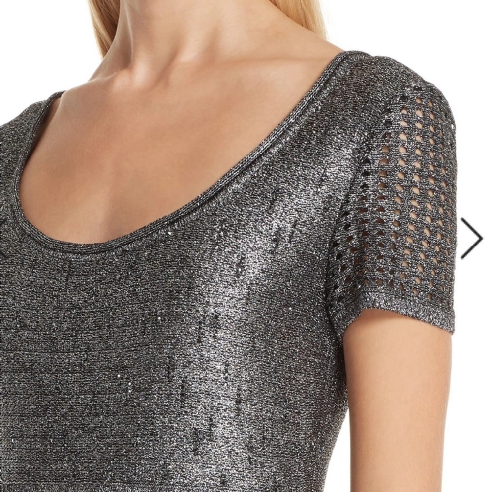 St John Collection Metallic Plaited Mixed Knit Dress - Picture 6 of 13
